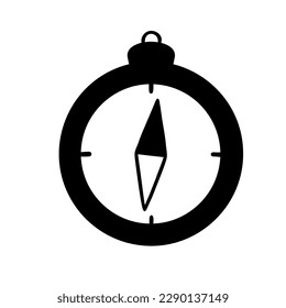 Compass. Tourist helper. Direction pointer. Hand drawn vector illustration.