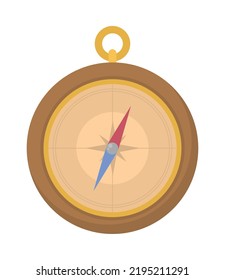 icono plano de viaje de brújula aislado
