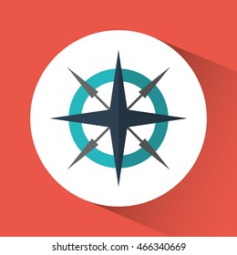 Compass travel instrument icon. Navigation. Colorfull Vector illustration