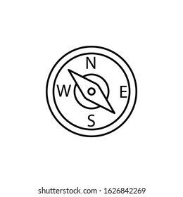 compass, travel. map line icon on white background.