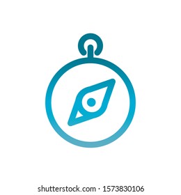 compass travel user interface blue gradient vector illustration