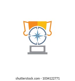 Compass Trophy Logo Icon Design