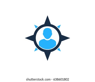 Compass User Icon Logo Design Element