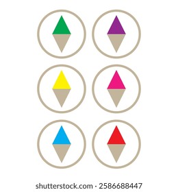 Compass variant colors icon mark vector