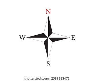 Compass vector art. Compass, vector, art, illustration, travel, symbol, adventure, design. Can use for infographic, banner, poster, web design. Isolated on white background. 