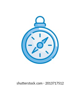 compass vector blue colours icon style illustration. EPS 10 file 