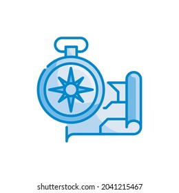 Kompass Vektorblau Farben Symbol Symbol-Stil Illustration. EPS10-Datei