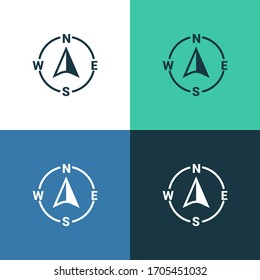 Compass Vector Color Icon Set