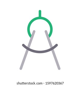 compass vector color line icon 