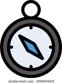 compass vector color line icon
