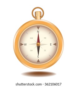 Compass vector element object design gold color 