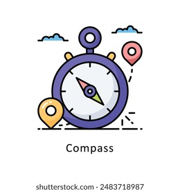 Compass vector   Filled outline Design illustration. Symbol on White background EPS 10 File