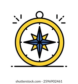 Compass vector filled outline icon. EPS 10 file
