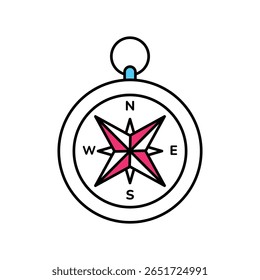 Compass Vector Filled outline illustration style icon. EPS 10 file
