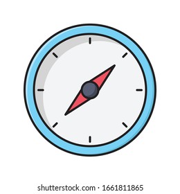 compass vector flat color icon 