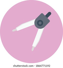 compass vector flat color icon