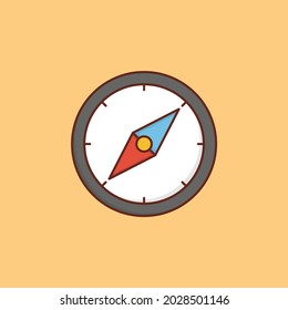 compass vector flat color icon