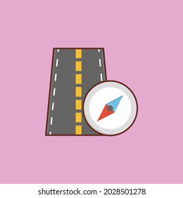 compass vector flat color icon