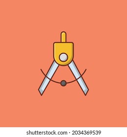 compass vector flat color icon
