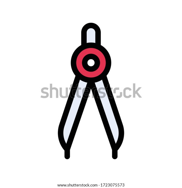 compass vector flat color icon
