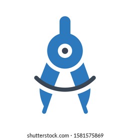 compass vector glyph color icon 