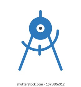 compass vector glyph color icon 
