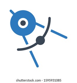 compass vector glyph color icon 