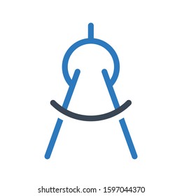 compass vector glyph color icon 