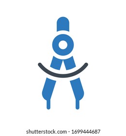 compass vector glyph color icon 