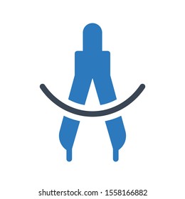 compass vector glyph colour icon