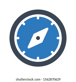 compass vector glyph colour icon 