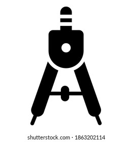 compass vector glyph icon, school and education icon