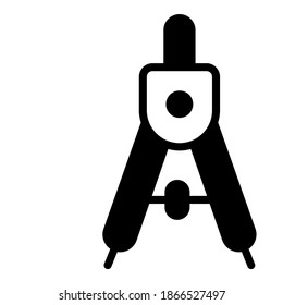 icono de glifos vectoriales de brújula, icono de escuela y educación