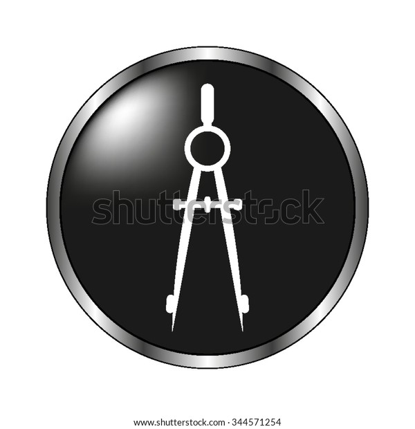 Compass - vector icon; black\
button