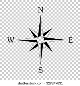 compass vector icon - black illustration
