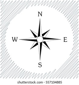 Compass vector icon - black  illustration