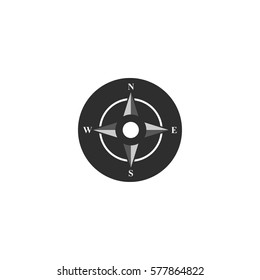 Compass vector icon. Black illustration isolated on white background for graphic and web design.