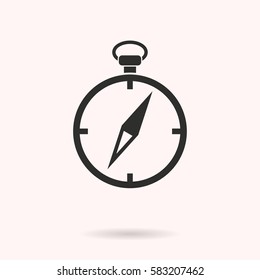 Compass vector icon. Black illustration isolated on white background for graphic and web design.