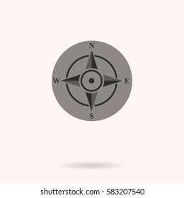 Compass vector icon. Black illustration isolated on white background for graphic and web design.