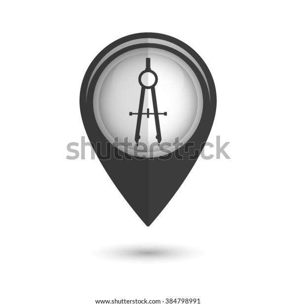 compass - vector icon; \
black map pointer