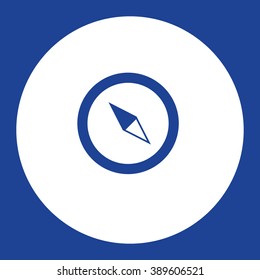 Compass. Vector icon blue and white
