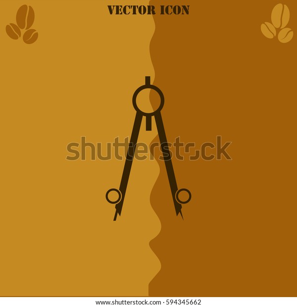 Compass vector \
icon. Coffee symbol\
background.