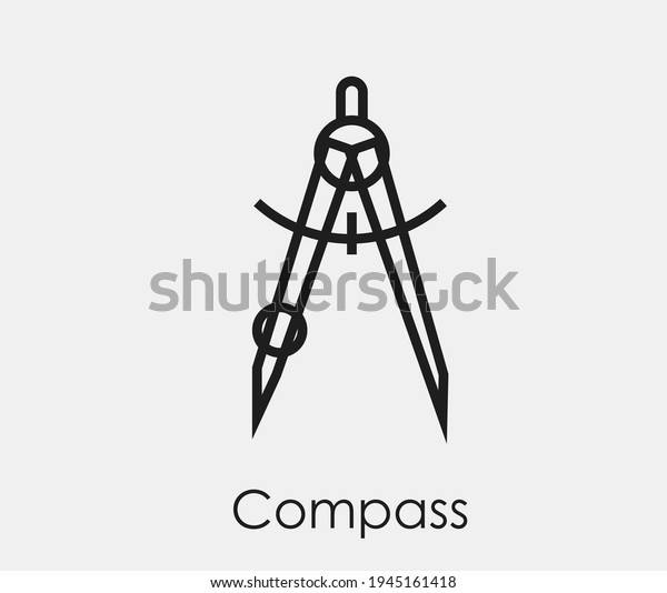 Compass vector icon. Editable stroke. Symbol in\
Line Art Style for Design, Presentation, Website or Apps Elements.\
Pixel vector graphics -\
Vector