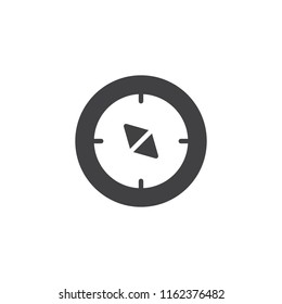 Compass vector icon. filled flat sign for mobile concept and web design. Navigation equipment simple solid icon. Symbol, logo illustration. Pixel perfect vector graphics