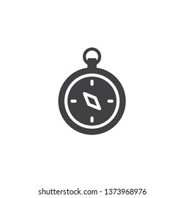 Compass vector icon. filled flat sign for mobile concept and web design. Hiking compass glyph icon. Travel symbol, logo illustration. Pixel perfect vector graphics