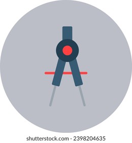 Compass Vector Icon Flat Circle Style