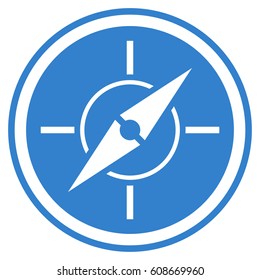 Compass vector icon. Flat cobalt symbol. Pictogram is isolated on a white background. Designed for web and software interfaces.