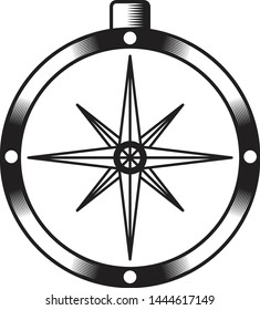 compass vector icon with flat design