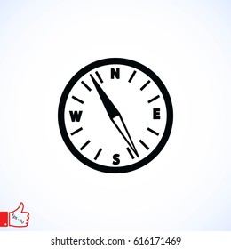 compass vector icon, flat design best vector icon
