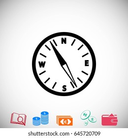 compass vector icon, flat design best vector icon